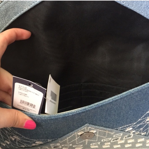 ⭐️SALE⭐️ NWT Rebecca Minkoff Light Denim Clutch - Picture 8 of 8
